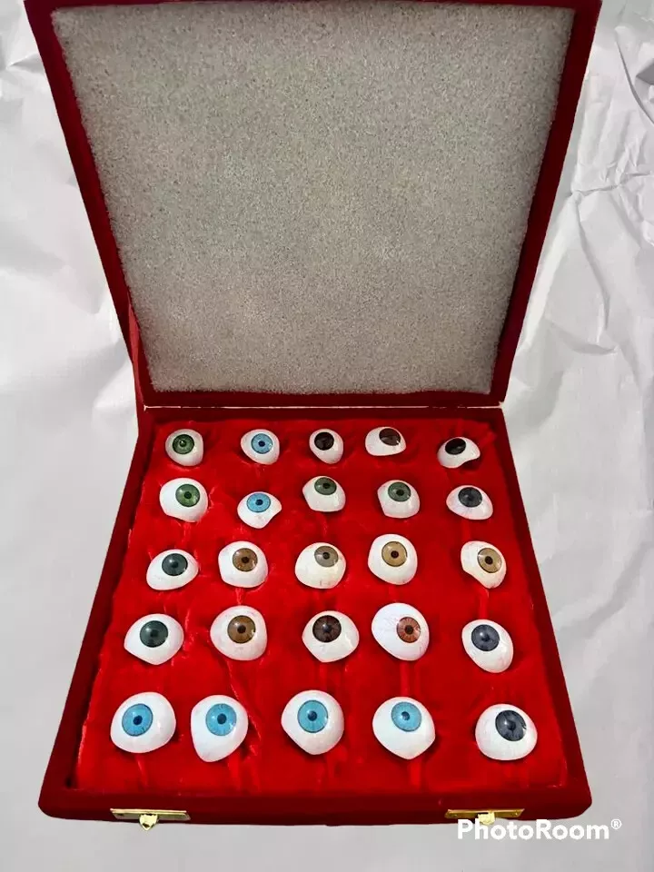 Human Prosthetic Eye ~ Antique Artificial Mix Eye Set Of 25 Pcs