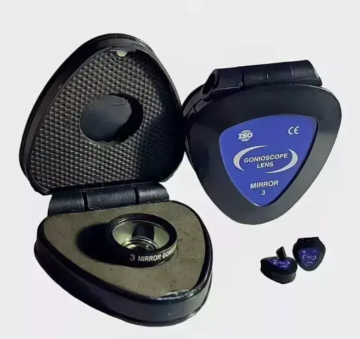 Three Mirror Gonioscope Gonio Lens Black With Secured Case