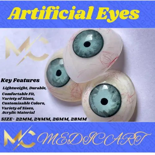 Vintage Human Prosthetic Eye ~ Antique Acrylic Artificial Blue Eye